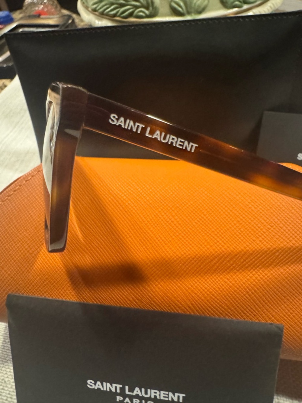 Saint Laurent Women’s Tortoise Sunglasses - Brown with Case - Picture 3 of 7